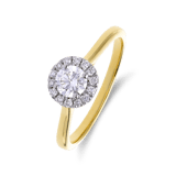 14 Karat Gelbgoldring mit 0,5 ct Labor-Diamant für Damen