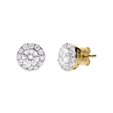 14 Karat Gelbgold-Ohrstecker mit 26 im Labor gezüchteten Diamanten, 0,50 ct, für Damen