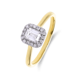 14 karaat geelgouden ring met 17 lab grown diamanten 0,505ct voor dames