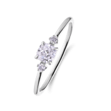 14 karaat witgouden ring met labgrown diamant 0,415ct voor dames