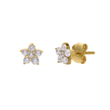14 Karat Gelbgold-Ohrstecker mit Zirkonia für Damen