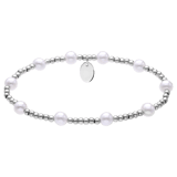Stahlperlenarmband mit Perle für Damen