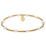 Stainless steel goldplated kralenarmband met parel voor dames