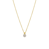 Silberne goldbeschichtete Halskette mit Anhänger und Zirkonia für Damen