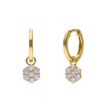 Silberne, goldbeschichtete Ohranhänger mit Zirkonia für Damen