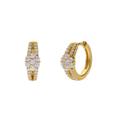 Zilveren goldplated oorbellen bloem met zirkonia voor dames