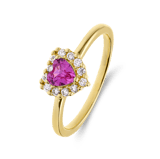 Zilveren goldplated kinder ring met zirkonia