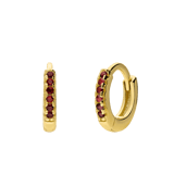 Zilveren goldplated oorringen 10 mm met zirkonia