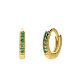 Zilveren goldplated oorringen 10 mm met zirkonia