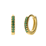 Zilveren goldplated oorringen 12mm met zirkonia