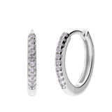 Silberne Creolen 15 mm mit Zirkonia