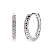 Silberne Creolen 15 mm mit Zirkonia