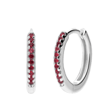 Silberne Ohrringe 15 mm mit Zirkonia