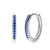 Silberne Ohrringe 15 mm mit Zirkonia