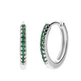Zilveren oorringen 15mm met zirkonia