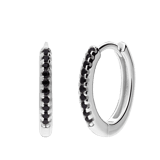 Silberne Ohrringe 15 mm mit Zirkonia