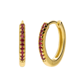 Zilveren goldplated oorringen 15mm met zirkonia