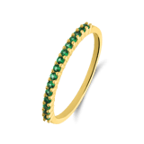 Zilveren goldplated ring met zirkonia voor dames