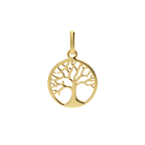 Zilveren goldplated hanger levensboom