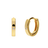 Silberne, goldbeschichtete Ohrringe mit Zirkonia, 11 mm, für Damen