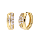 Silberne, goldbeschichtete Ohrringe mit Zirkonia für Damen