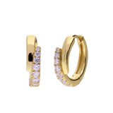 Silberne, goldbeschichtete Ohrringe mit Zirkonia für Damen