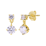 Zilveren goldplated oorringen met zirkonia voor dames