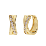 Silberne, goldbeschichtete Ohrringe mit Zirkonia für Damen