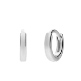 Silberne Creolen mit Zirkonia 10mm für Damen