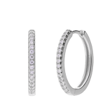 Silberne Ohrringe mit Zirkonia 20 mm