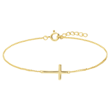 Silbernes goldbeschichtetes Armband mit Kreuz