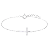 Silbernes Armband mit Kreuz und Zirkonia