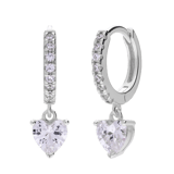 Silberne Ohrringe mit Zirkonia-Herz