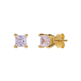 Zilveren goldplated oorknoppen met zirkonia voor dames