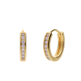 Zilveren goldplated oorringen met zirkonia voor dames