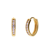 Zilveren goldplated oorringenmet zirkonia voor dames