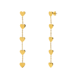 Stainless steel goldplated oorhangers hart