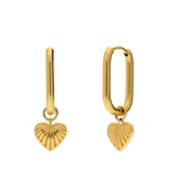 Stainless steel goldplated oorringen hart voor dames