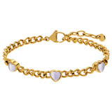 Stainless steel goldplated armband hart kristal