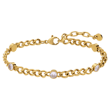 Stainless steel fantasiearmband met hanger rondje met zirkonia voor dames
