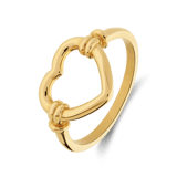 Stainless steel goldplated ring hart voor dames