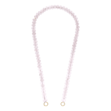 Stainless steel bedelketting rosequartz voor dames