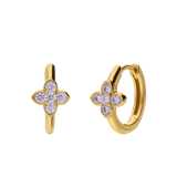 Zilveren goldplated oorringen met zirkonia voor dames