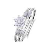 Zilveren ring bloem met zirkonia voor dames