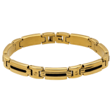 Stainless steel goldplated herenschakelarmband