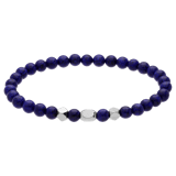 Stainless steel herenkralenarmband blauwe lapis