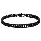 Stainless steel herenarmband gourmet schakel zwart