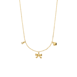 Zilveren goldplated ketting met strik