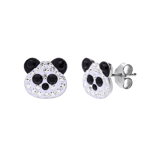 Silberne Kinderohrringe Panda