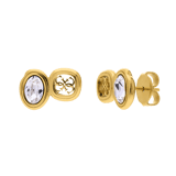 Guess stainless steel goldplated oorknoppen met kristal voor dames